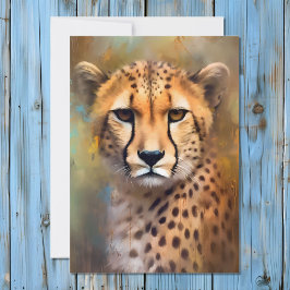 Tarjeta Festiva Cheetah Portrait