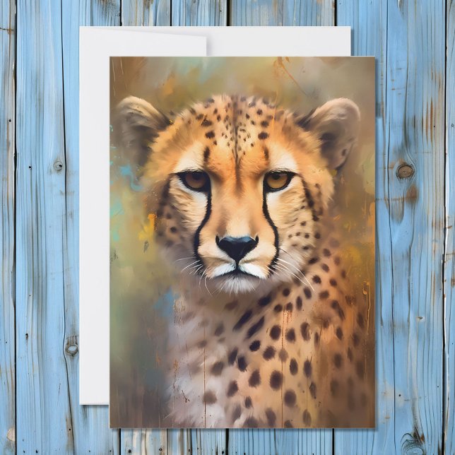 Tarjeta Festiva Cheetah Portrait (Subido por el creador)