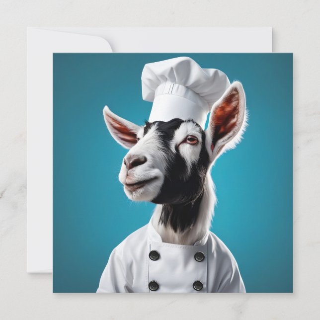 Tarjeta Festiva Chef Goat (Anverso)