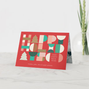 Tarjeta Festiva Cheque de feriado geométrico