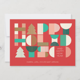 Tarjeta Festiva Cheque de feriado geométrico