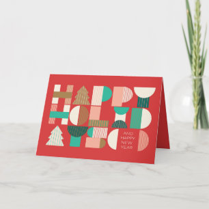 Tarjeta Festiva Cheque de feriado geométrico