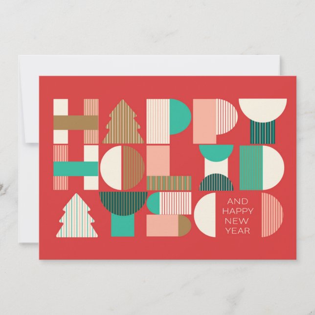 Tarjeta Festiva Cheque de feriado geométrico (Anverso)