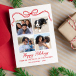 Tarjeta Festiva Cherish The Gifts, Bow, 4 Photo Collage Happy<br><div class="desc">Show that you cherish the gifts of the season with this fun and meaningful photo card. Your 4 favorite photos are arranged into a gift box with a festive bow on top. Perfect for families, newlyweds, or just about anyone, you can easily upload your photos and add any custom text...</div>