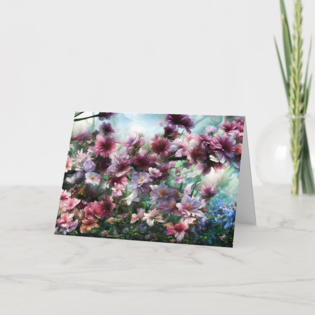 Tarjeta Festiva Cherry Blossom Splash (Anverso)