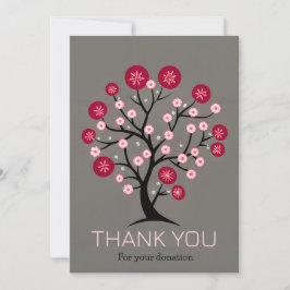 Tarjeta Festiva Cherry Blossom Tree Gracias Por Donar