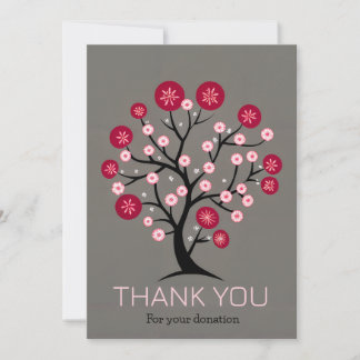 Tarjeta Festiva Cherry Blossom Tree Gracias Por Donar