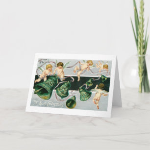 Tarjeta Festiva Cherubs y campanas