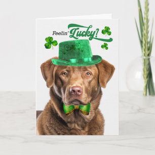 Tarjeta Festiva Chesapeake Bay Retriever Feliz día de San Patricio