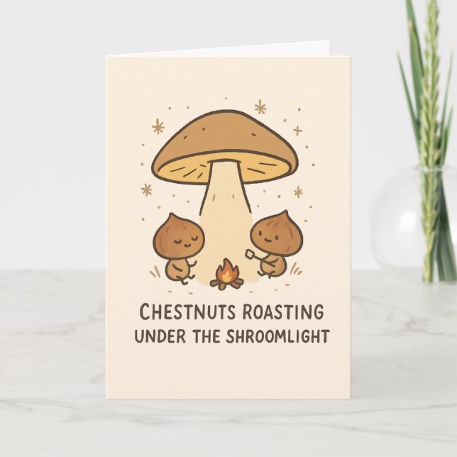 Tarjeta Festiva Chestnuts Roasting - Funny Christmas Card (Anverso)