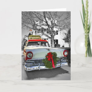 Tarjeta Festiva Chevy navideño vintage