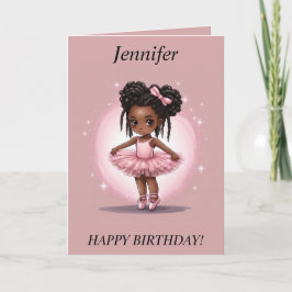 Tarjeta Festiva Chibi Chica dreads Ballerina Birthday Card