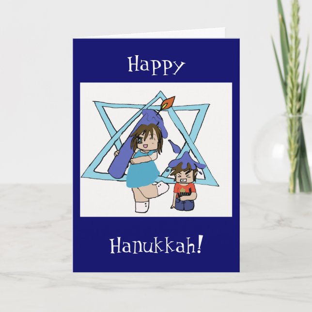 Tarjeta Festiva Chibi de Jánuca (Anverso)