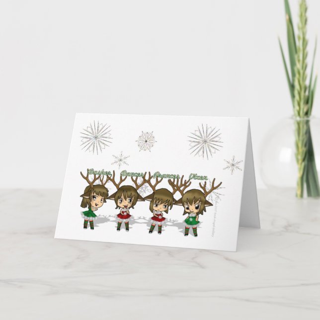 Tarjeta Festiva Chibi Deer Card (Anverso)