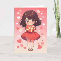 Chibi Kawaii Woman with Heart