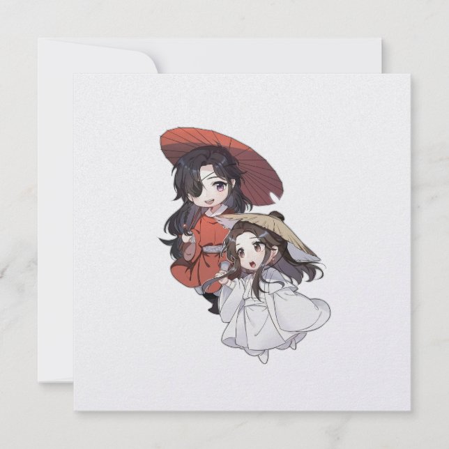 Tarjeta Festiva Chibi Tgcf Flat Holiday Card (Anverso)