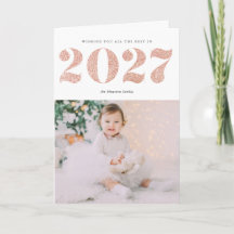 Chic 2022 Rosa Dorado Brillo Feliz Año Nuevo Foto