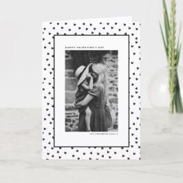 Tarjeta Festiva Chic Black and White Heart Pattern Valentine's Day