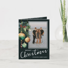 Tarjeta Festiva Chic Christmas Tree Ornaments Flat