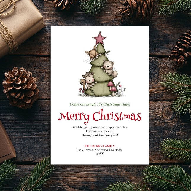 Tarjeta Festiva Chic funny Christmas tree greeting card (Chic funny Christmas tree greeting card

)