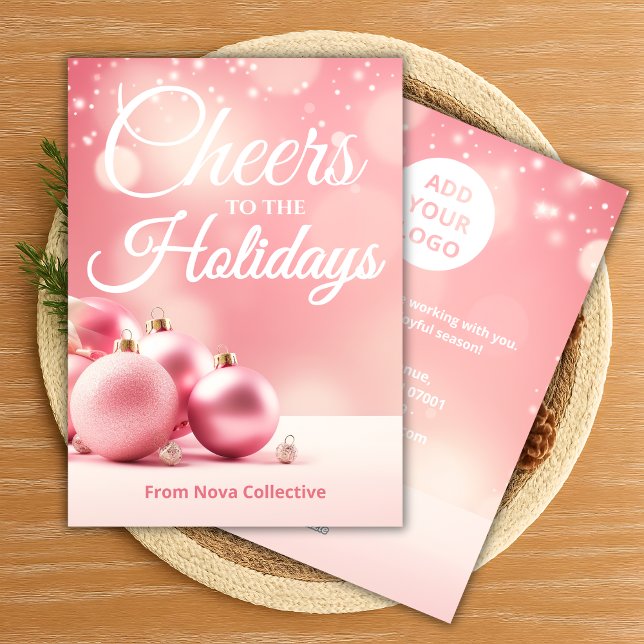 Tarjeta Festiva Chic Holiday Card | Custom Business Message (Subido por el creador)