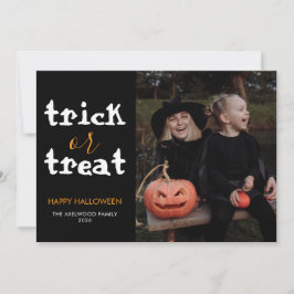 Tarjeta Festiva Chic & Modern Halloween Family Photo