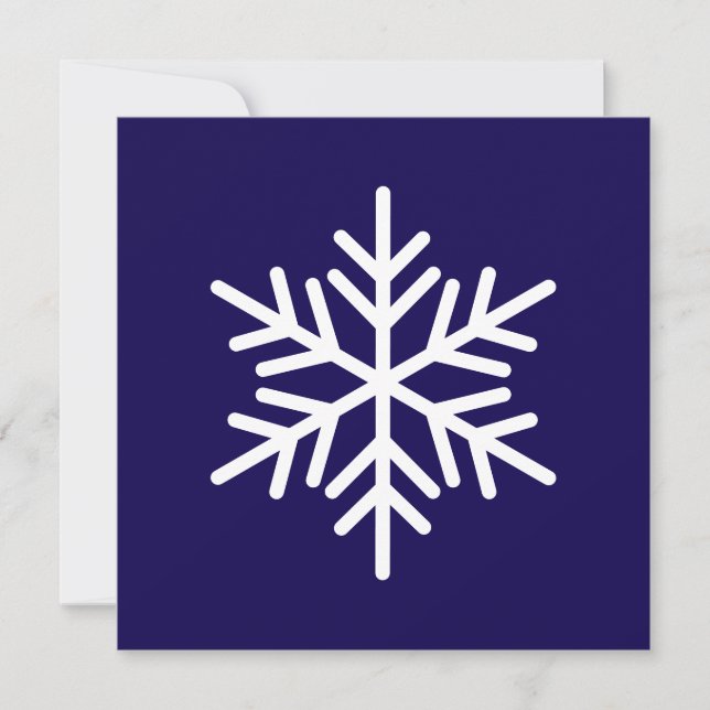 Tarjeta Festiva Chic Moderno Blanco Nórdico Copo de Nieve Sobre Az (Anverso)