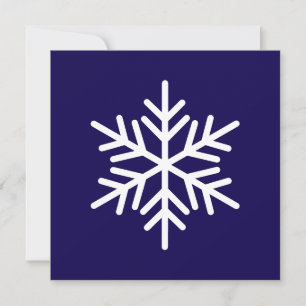 Tarjeta Festiva Chic Moderno Blanco Nórdico Copo de Nieve Sobre Az