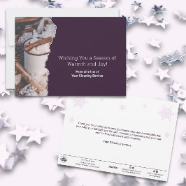 Tarjeta Festiva Chic Purple & White Christmas Spirit Business