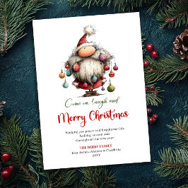 Tarjeta Festiva Chic Quirky Santa Playful Watercolor Greeting Card