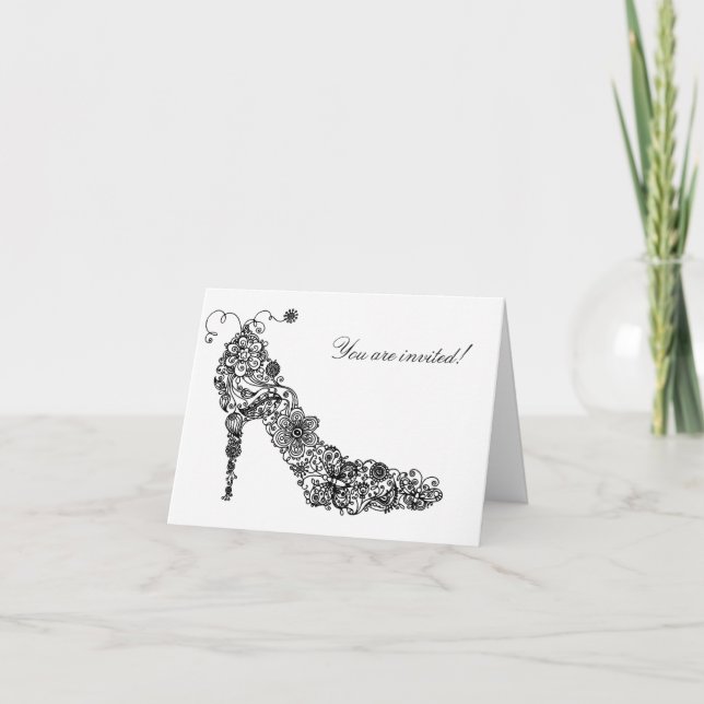 Tarjeta Festiva Chic Shoe Greeting ~ Note Card (Anverso)