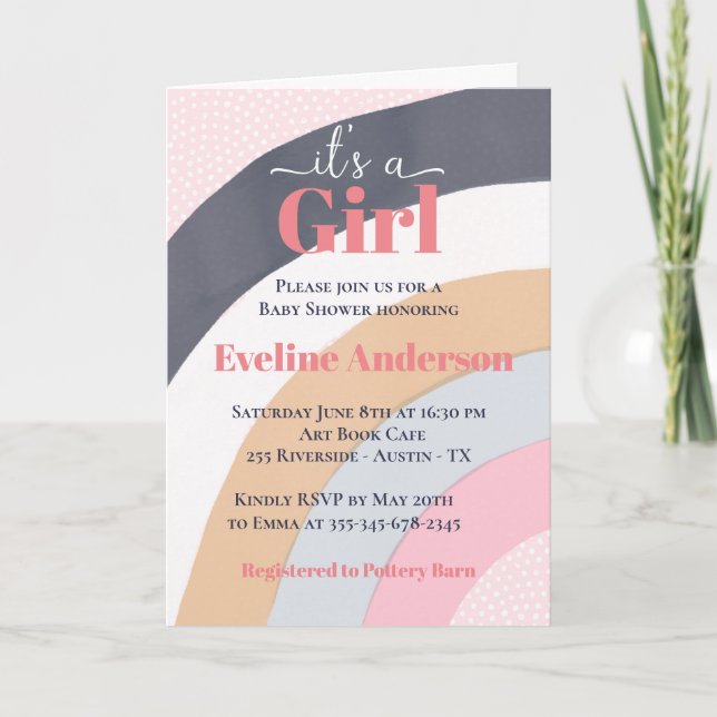 Tarjeta Festiva Chica arcoiris (Anverso)