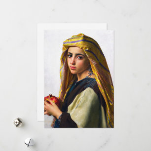 Tarjeta Festiva Chica con granada de William Bouguereau