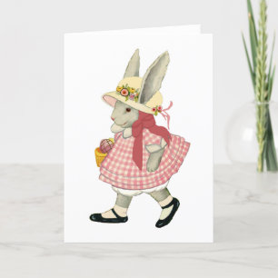 Tarjeta Festiva Chica Conejo de Pascua