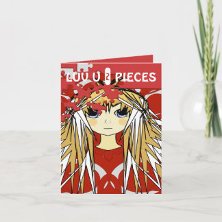 Tarjeta Festiva Chica de anime ultracomunte Luv U 2 piezas