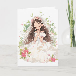 Tarjeta Festiva Chica de boda de anime Novia