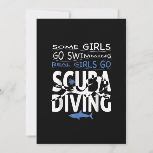 Tarjeta Festiva Chica De Buceo Real Scuba Algunos Se Van A Bañar G