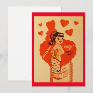Tarjeta Festiva Chica de corsé vintage del día de San Valentín