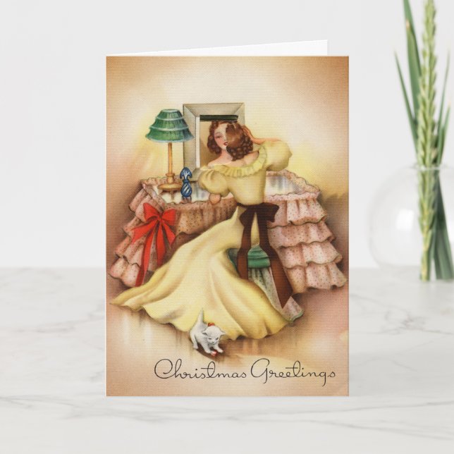 Tarjeta Festiva Chica de cosecha (Anverso)