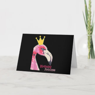 Tarjeta Festiva Chica de la Princesa de Cumpleaños Flamingo | Flam