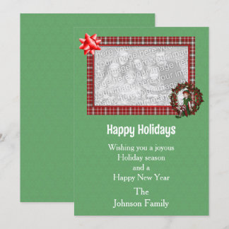 Tarjeta Festiva Chica de navidades Elf Wreath Foto
