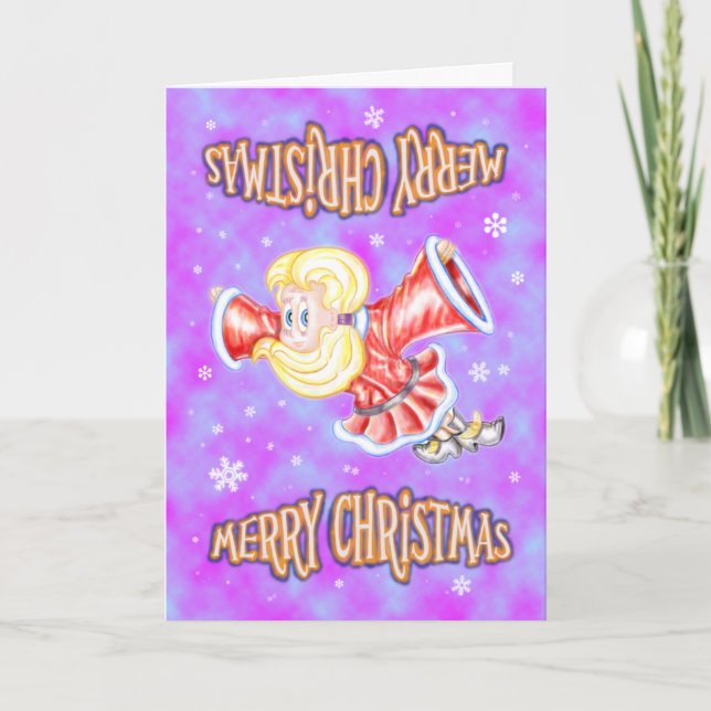 Tarjeta Festiva Chica de Navidades verticales (Anverso)