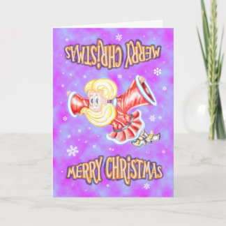 Tarjeta Festiva Chica de Navidades verticales