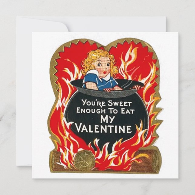 Tarjeta Festiva Chica del Día de San Valentín, una época temible (Anverso)