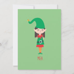 Tarjeta Festiva Chica Elf de Navidades divertidos