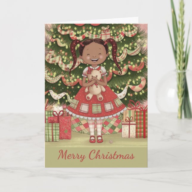 Tarjeta Festiva Chica feliz (Anverso)