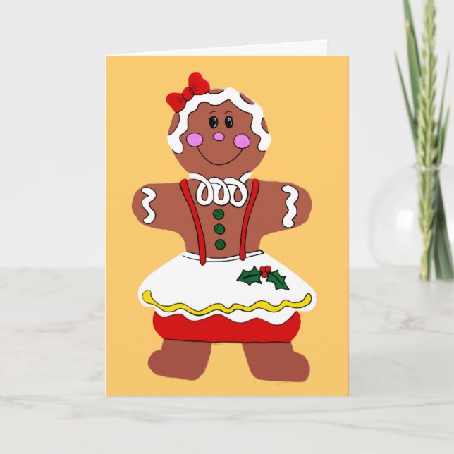 Tarjeta Festiva Chica Gingerbread (Anverso)