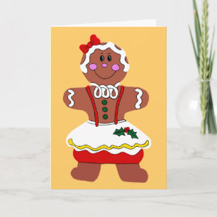 Tarjeta Festiva Chica Gingerbread