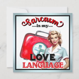 Tarjeta Festiva Chica Guapa Enfermera_ Lenguaje del Amor
