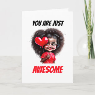 Tarjeta Festiva Chica indio El día de San Valentín, eres genial, b